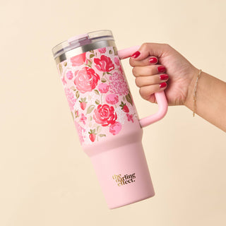 40 oz Lifestyle Flip Straw Tumbler-Rose Garden *final sale