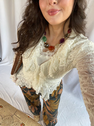 Lacey Bell Top, Cream - The Red Thread Boutique
