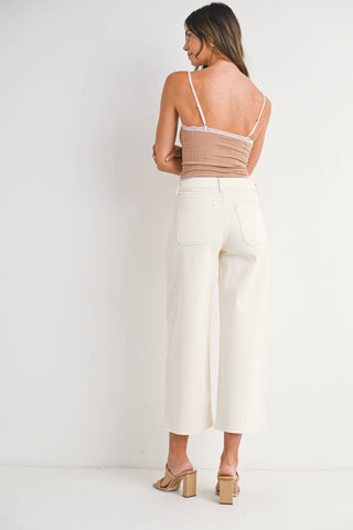 High Rise Cropped Wide Leg, Off White by JBD