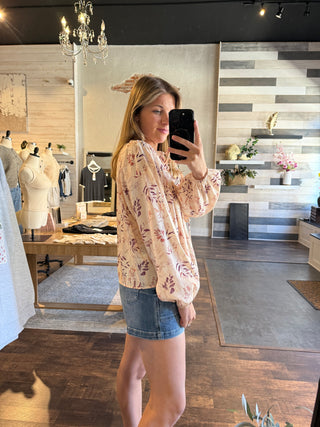 Arden Floral Tie Top - The Red Thread Boutique