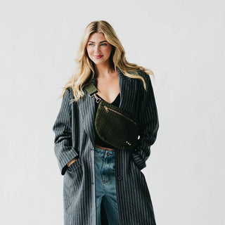 Suede Westlyn Woven Bum Bag, Suede Primrose