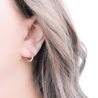 Gold Ball Hoops: Huggie