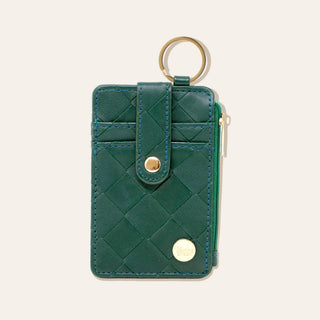 Keychain Wallet - Woven Dark Green *final sale