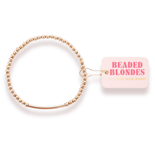 3mm Gold Bar Beaded Bracelet: Standard 6.75 inch - The Red Thread Boutique