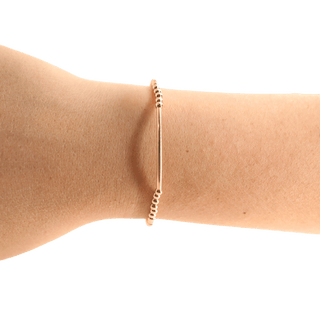 3mm Gold Bar Beaded Bracelet: Standard 6.75 inch - The Red Thread Boutique