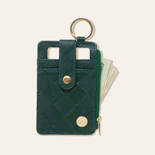 Keychain Wallet - Woven Dark Green *final sale