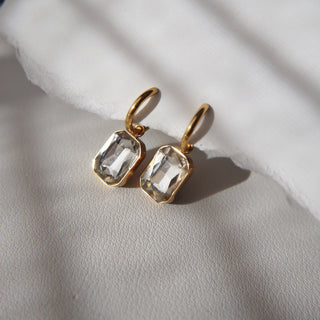 Naomi Hoops - White | Zircon Drop Hoops