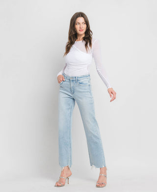 High Rise Slim Wide, Lt Wash by Vervet