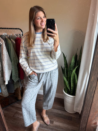 Basic Floral Barrel Jogger, Ash - The Red Thread Boutique