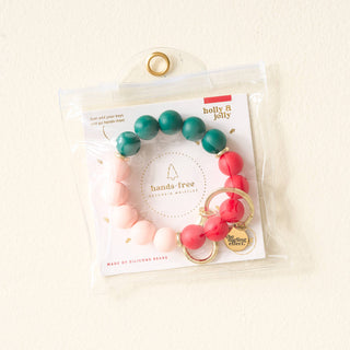 Hands-Free Keychain Wristlet - Holly Jolly *final sale