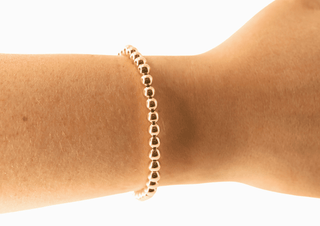 5 MM Gold Beaded Bracelet Standard 6.75 inch - The Red Thread Boutique