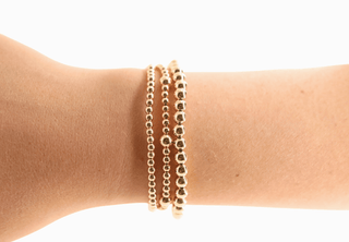 5 MM Gold Beaded Bracelet Standard 6.75 inch - The Red Thread Boutique