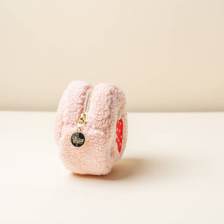 Teddy Pouch-Circle Strawberries *final sale