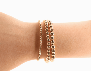 6 MM Gold Beaded Bracelet Standard 6.75 inch - The Red Thread Boutique