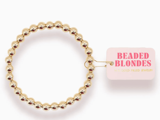 6 MM Gold Beaded Bracelet Standard 6.75 inch - The Red Thread Boutique