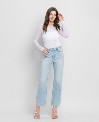 High Rise Slim Wide, Lt Wash by Vervet