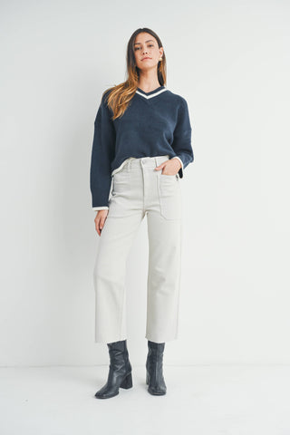 High Rise Utility, Sea Salt by Just Black Denim