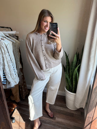 Winslow Lightweight Cardigan, Lt Mocha - The Red Thread Boutique