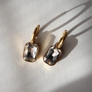 Naomi Hoops - White | Zircon Drop Hoops