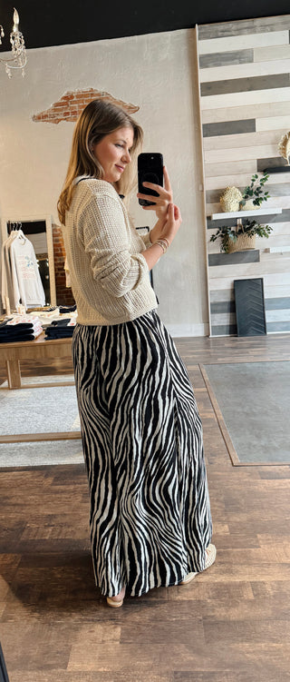 House Blend Zebra Pants, Black/Cream - The Red Thread Boutique