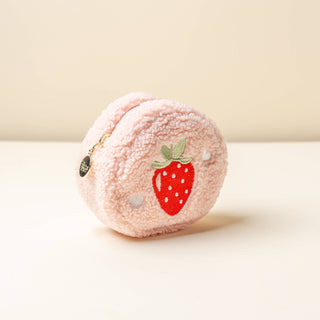 Teddy Pouch-Circle Strawberries *final sale