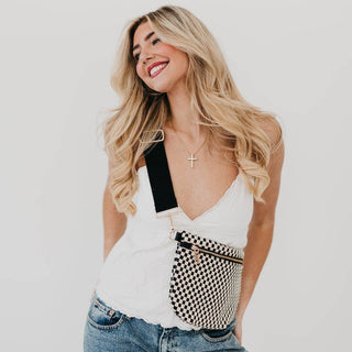 Westlyn Woven Bum Bag, Checkered Blush