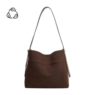 Stormie Espresso Recycled Vegan Suede Tote