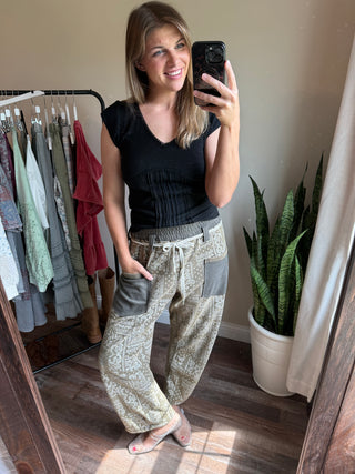 Della Bandana Printed Joggers, Ash - The Red Thread Boutique