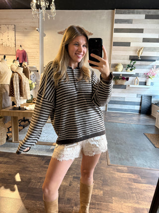 Lace Satin Shorts, Ivory