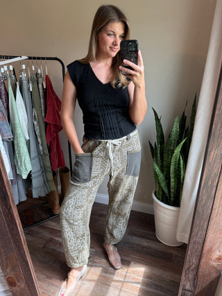 Della Bandana Printed Joggers, Ash - The Red Thread Boutique