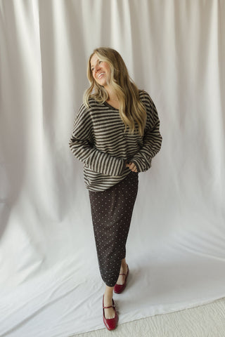 Paige Henley Stripe Sweater, Cocoa