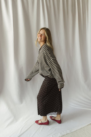 Paige Henley Stripe Sweater, Cocoa