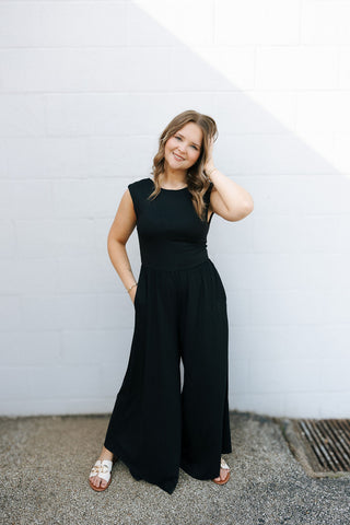 Taylor Knit Jumpsuit, Black