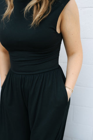 Taylor Knit Jumpsuit, Black