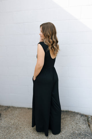 Taylor Knit Jumpsuit, Black