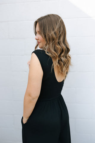 Taylor Knit Jumpsuit, Black