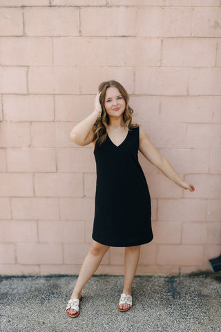 Sloane V Neck Mini Dress, True Black by Z Supply