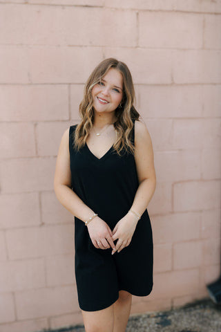 Sloane V Neck Mini Dress, True Black by Z Supply