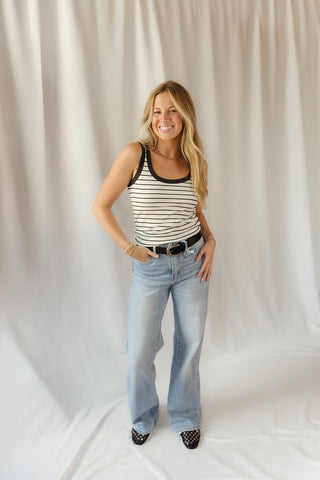 Z Supply Rowe Striped Scoop Tank, Cloud
