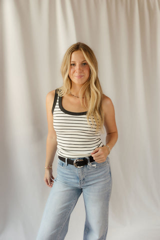 Z Supply Rowe Striped Scoop Tank, Cloud