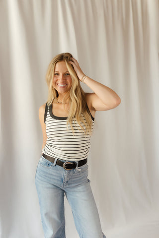 Z Supply Rowe Striped Scoop Tank, Cloud