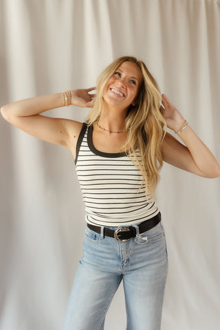 Z Supply Rowe Striped Scoop Tank, Cloud