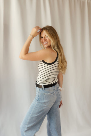 Z Supply Rowe Striped Scoop Tank, Cloud