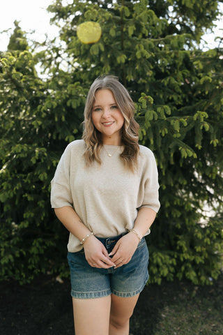 Sierra Sweater Top, Taupe