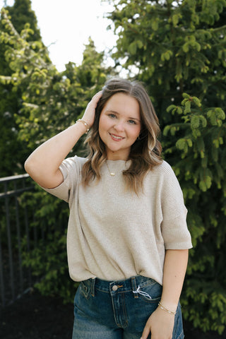 Sierra Sweater Top, Taupe