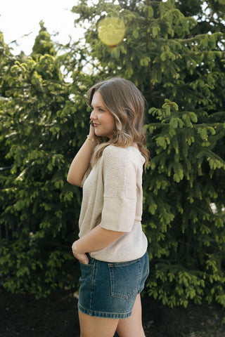 Sierra Sweater Top, Taupe
