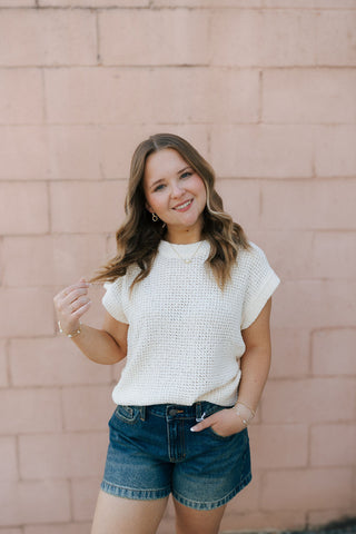 Laurien Sweater Top, Cream