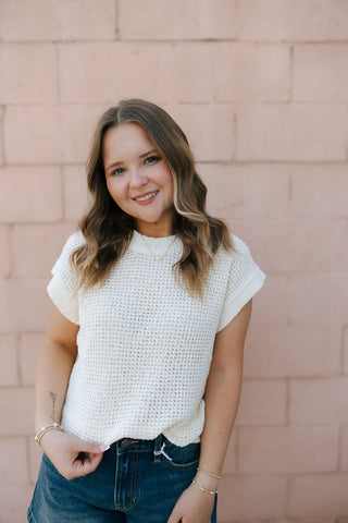 Laurien Sweater Top, Cream