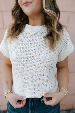 Laurien Sweater Top, Cream