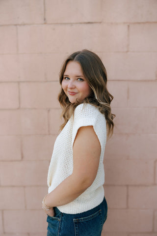 Laurien Sweater Top, Cream